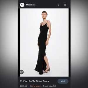 Mango Chiffon Ruffle Dress